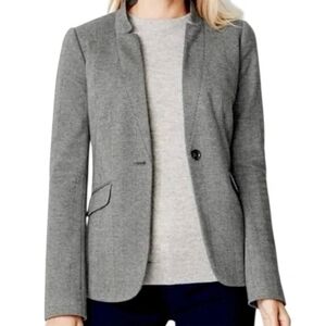 Talbots SZ 12 Large Aberdeen Classic Herringbone Gray Blazer